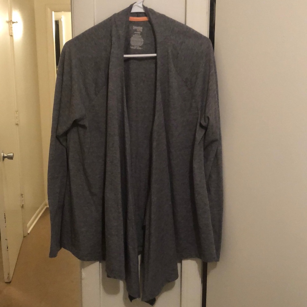 Dark gray cardigan.